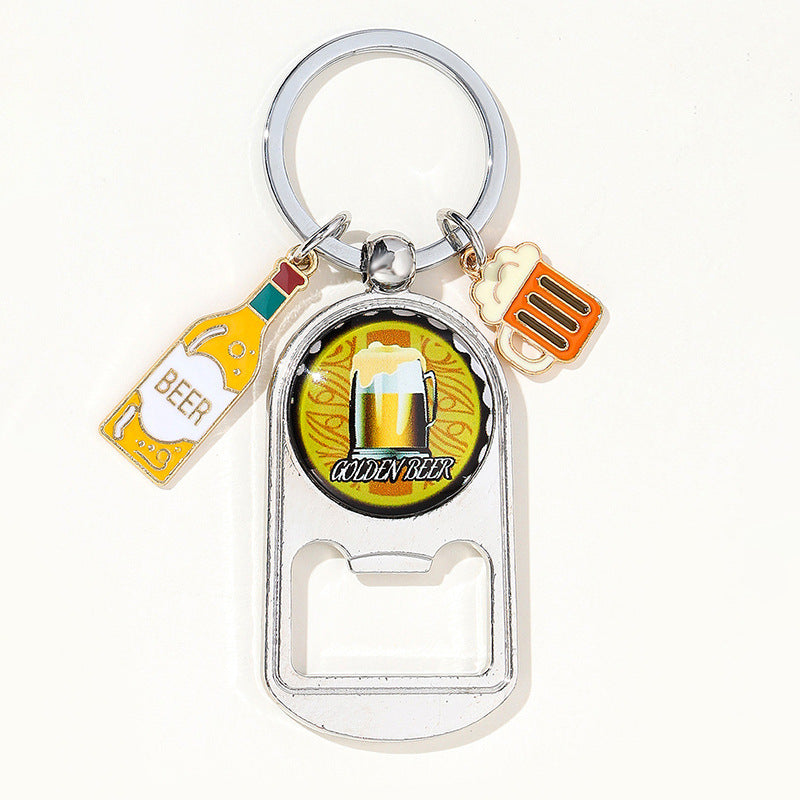 Wholesale Creative Time Glass Oktoberfest Bottle Opener Keychain